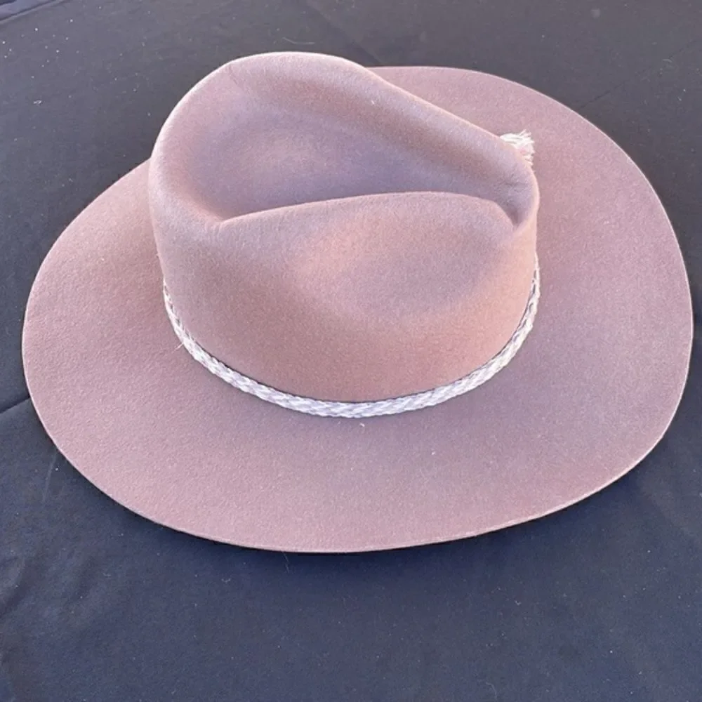 Free People x Mossant Wild Heart Felt Wide Brim Hat Dusty Rose Hat Medium NWT